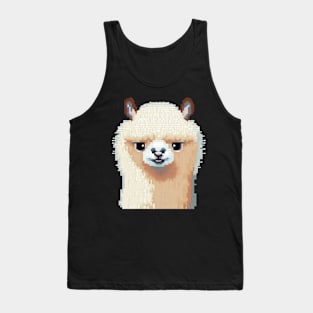 Fluffy and Adorable Alpaca Pixel Tank Top